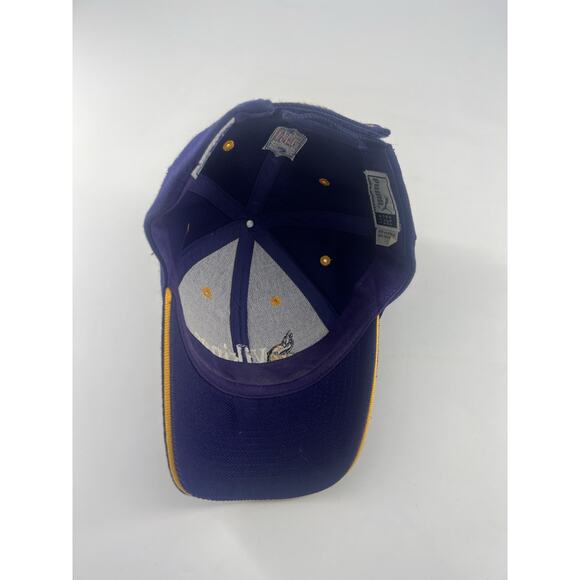 MENS TEAM NFL MINNESOTA VIKINGS CAP HAT ONE SIZE EMBROIDERED PURPLE - Picture 12 of 16